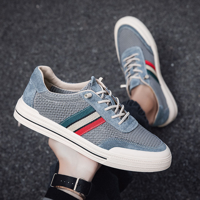 Charles Morrison Mesh Sneakers with Contrast Stripe Detail