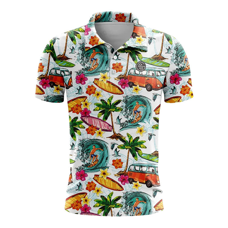 Charles Morrison Printed Golf Polo Shirt