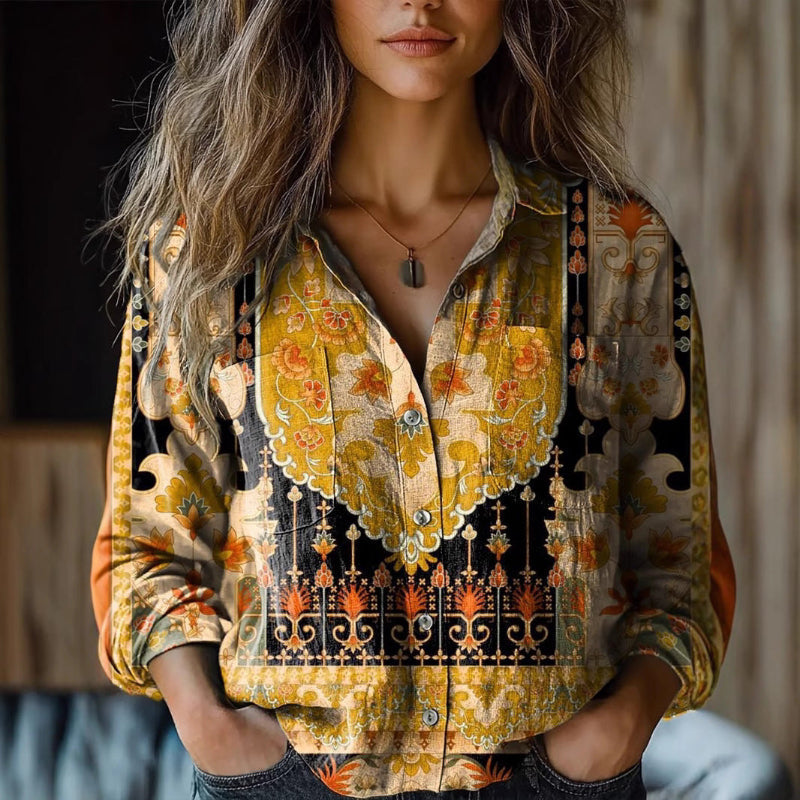Emie Daly Colorful Blouse with Abstract Print