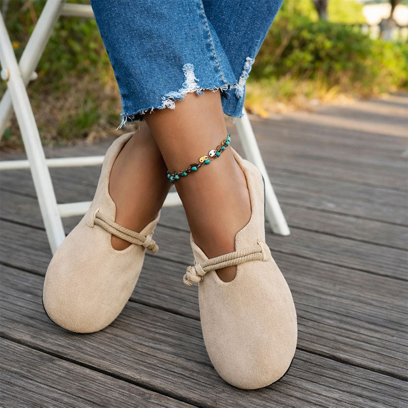 Malin Tassou Ballet Flats with Tie-Front Accent