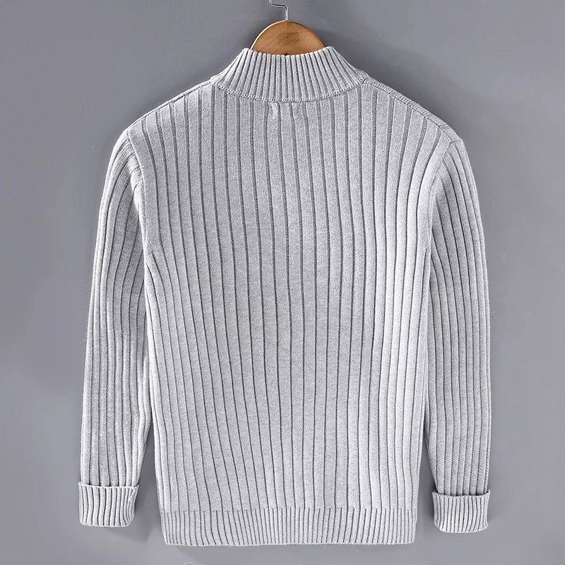 Aaron - Men's Ribbed Full-Zip Cardigan