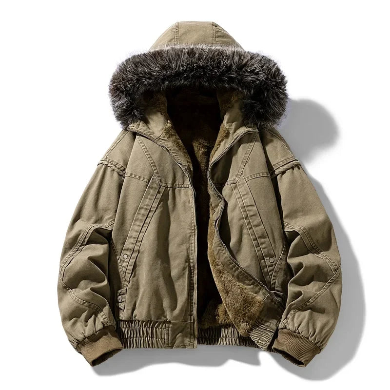 Kasper - Men's Fleece-Lined Puffer Cargo Jacket