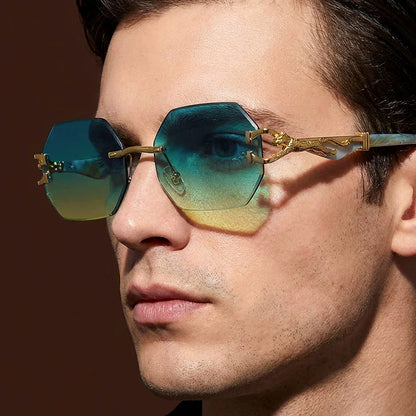 Aurel Rimless Octagonal Sunglasses