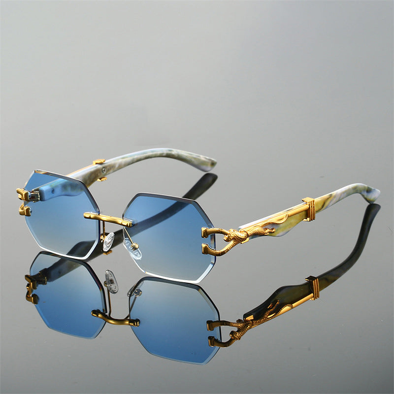Aurel Rimless Octagonal Sunglasses