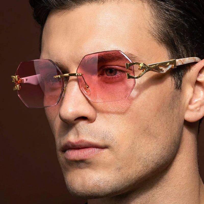 Aurel Rimless Octagonal Sunglasses