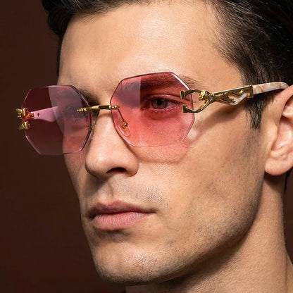 Aurel Rimless Octagonal Sunglasses