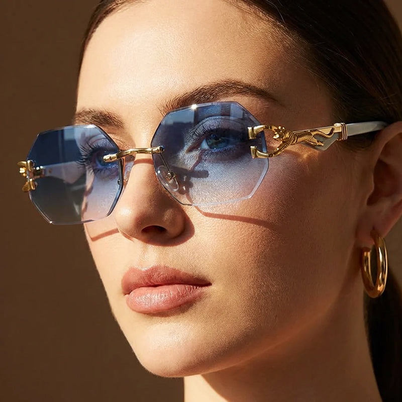 Aurel Rimless Octagonal Sunglasses