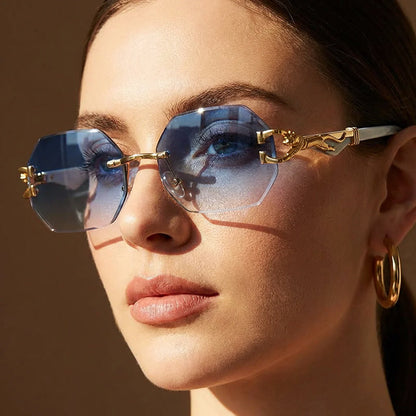 Aurel Rimless Octagonal Sunglasses