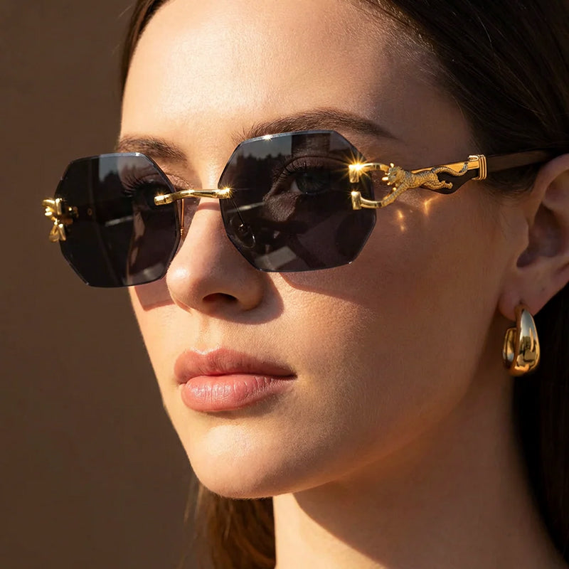 Aurel Rimless Octagonal Sunglasses
