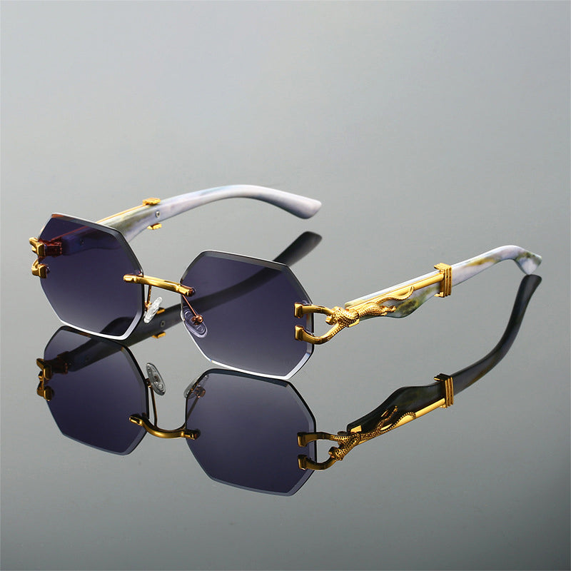 Aurel Rimless Octagonal Sunglasses