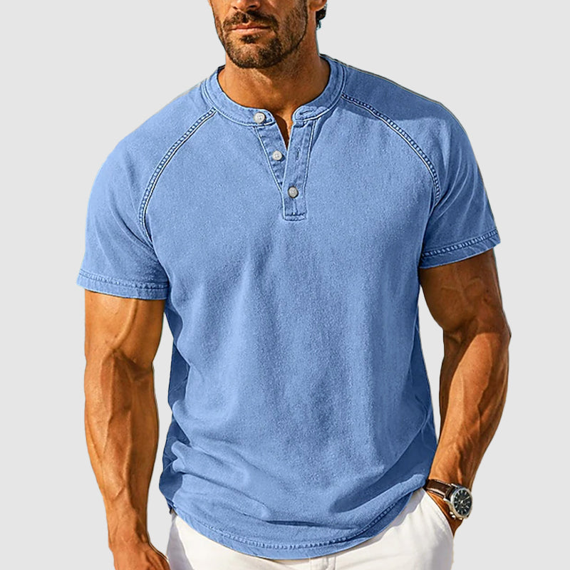Charles Morrison Cotton Henley T-Shirt