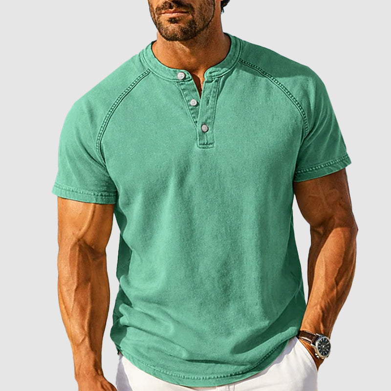 Charles Morrison Cotton Henley T-Shirt