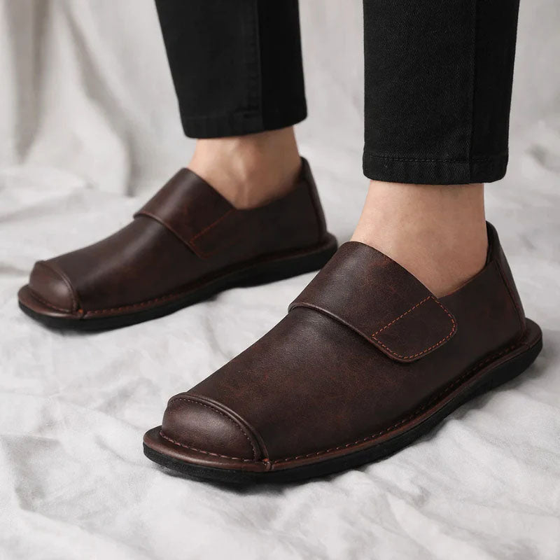 Charles Morrison Leather Loafers with Strap Detail