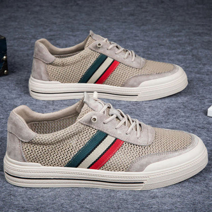 Charles Morrison Mesh Sneakers with Contrast Stripe Detail