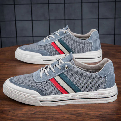 Charles Morrison Mesh Sneakers with Contrast Stripe Detail