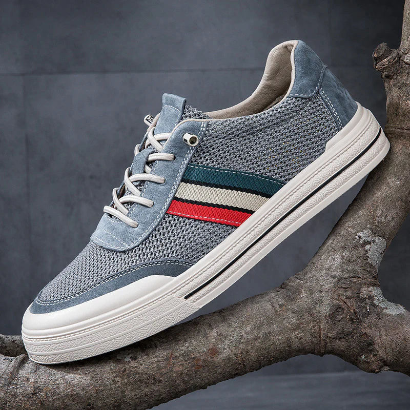 Charles Morrison Mesh Sneakers with Contrast Stripe Detail