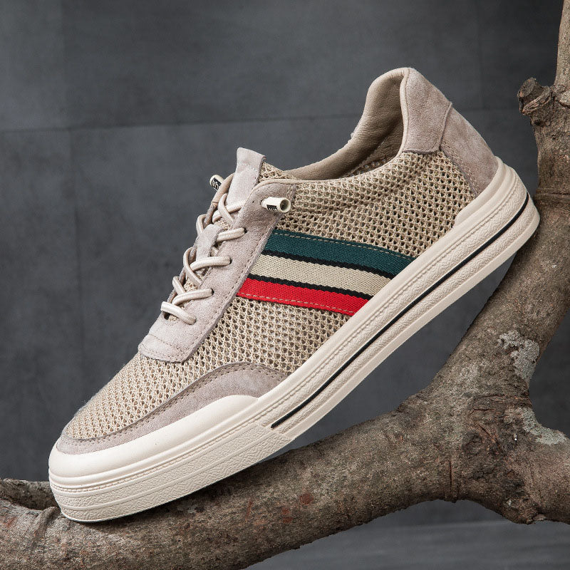 Charles Morrison Mesh Sneakers with Contrast Stripe Detail