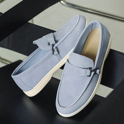 Charles Morrison Suede Loafers with Strap Detail
