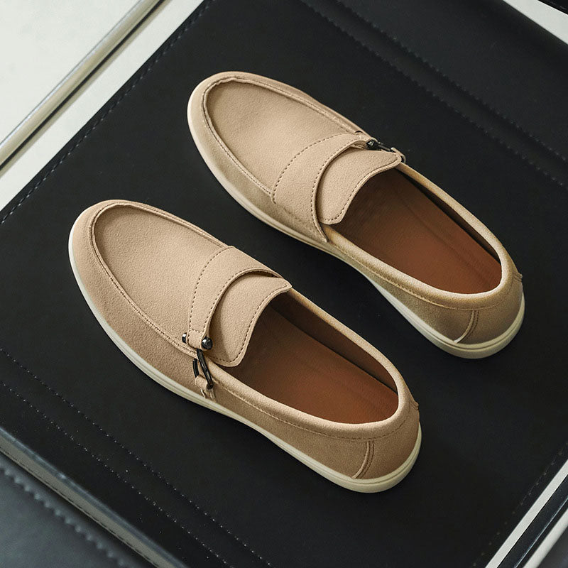 Charles Morrison Suede Loafers with Strap Detail