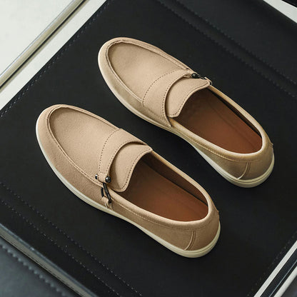 Charles Morrison Suede Loafers with Strap Detail