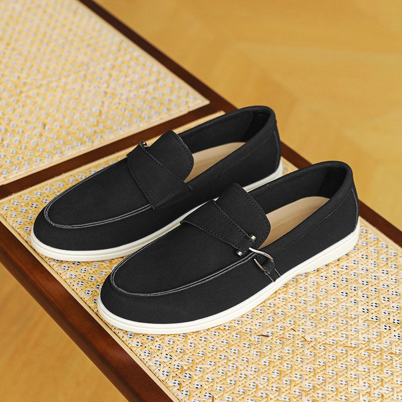 Charles Morrison Suede Loafers with Strap Detail