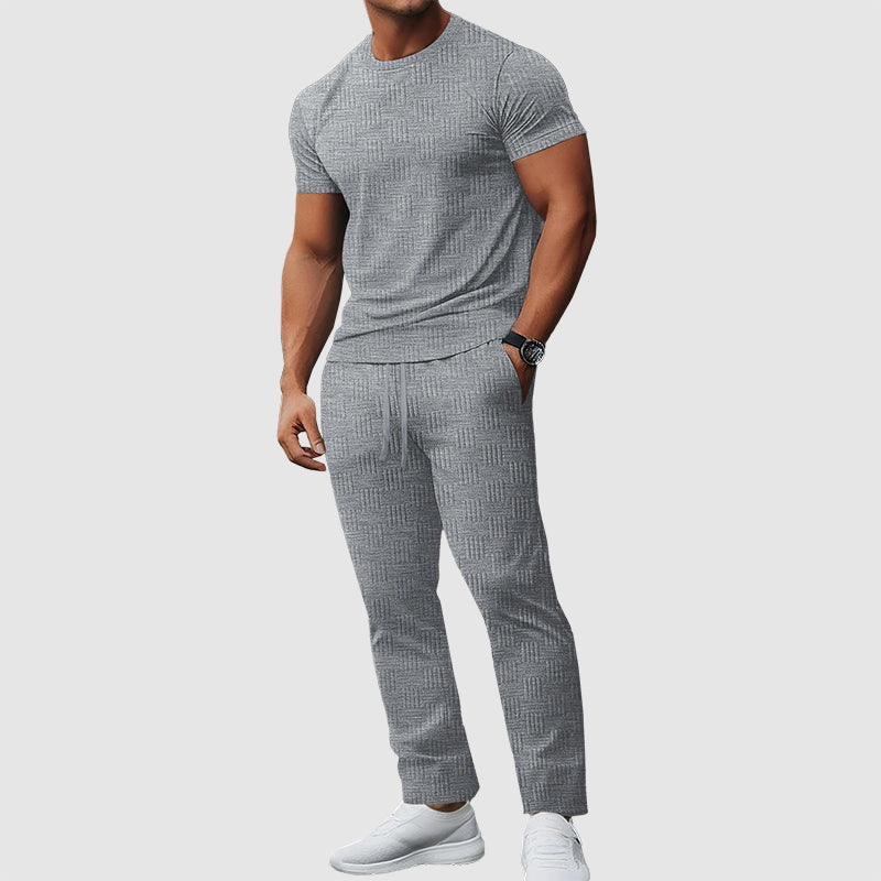 Charles Morrison Textured T-Shirt and Pants Set