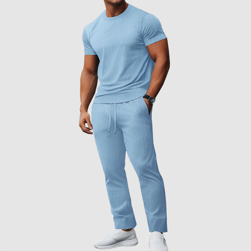 Charles Morrison Textured T-Shirt and Pants Set