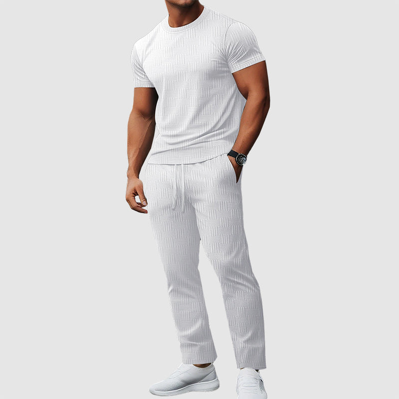 Charles Morrison Textured T-Shirt and Pants Set