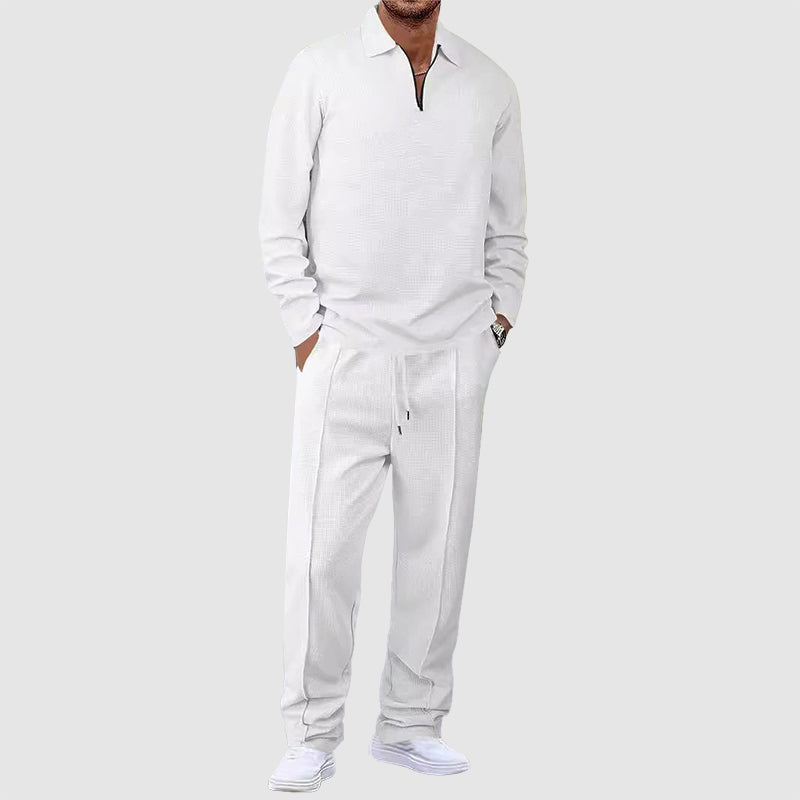 Charles Morrison Waffle Polo Lounge Set