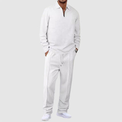Charles Morrison Waffle Polo Lounge Set
