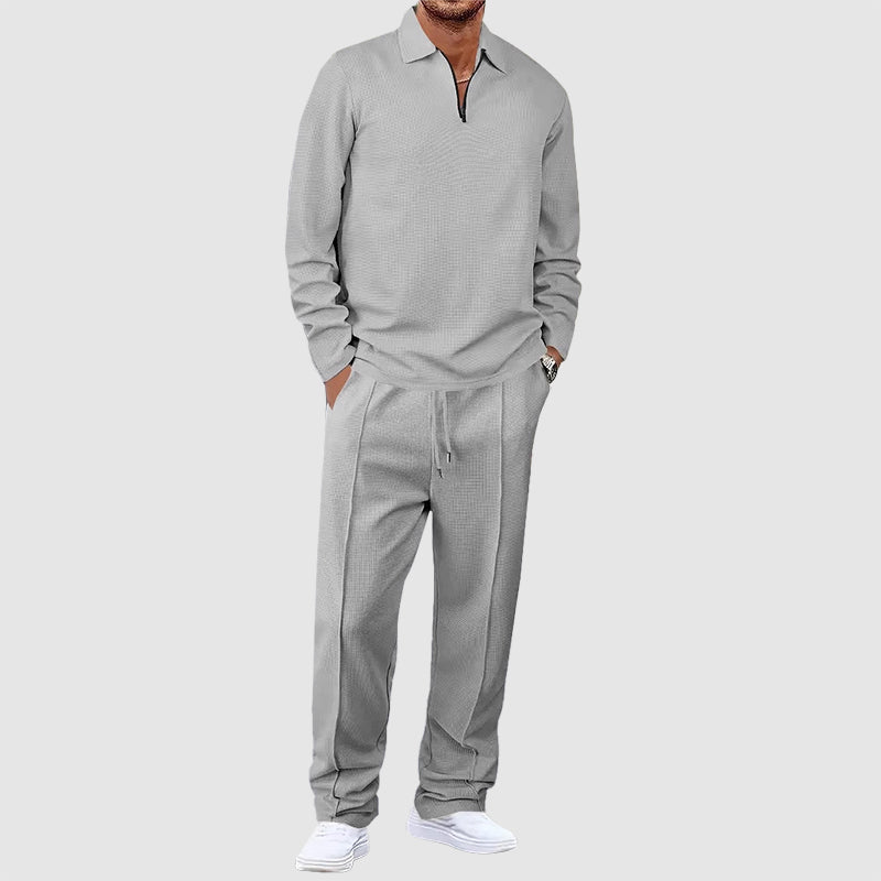 Charles Morrison Waffle Polo Lounge Set