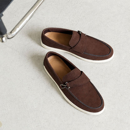 Charles Morrison Suede Loafers with Strap Detail
