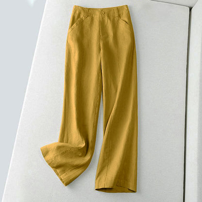 Élise D'Orléans Wide-Leg Linen Pants
