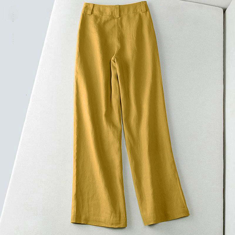 Élise D'Orléans Wide-Leg Linen Pants