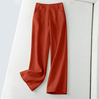 Élise D'Orléans Wide-Leg Linen Pants