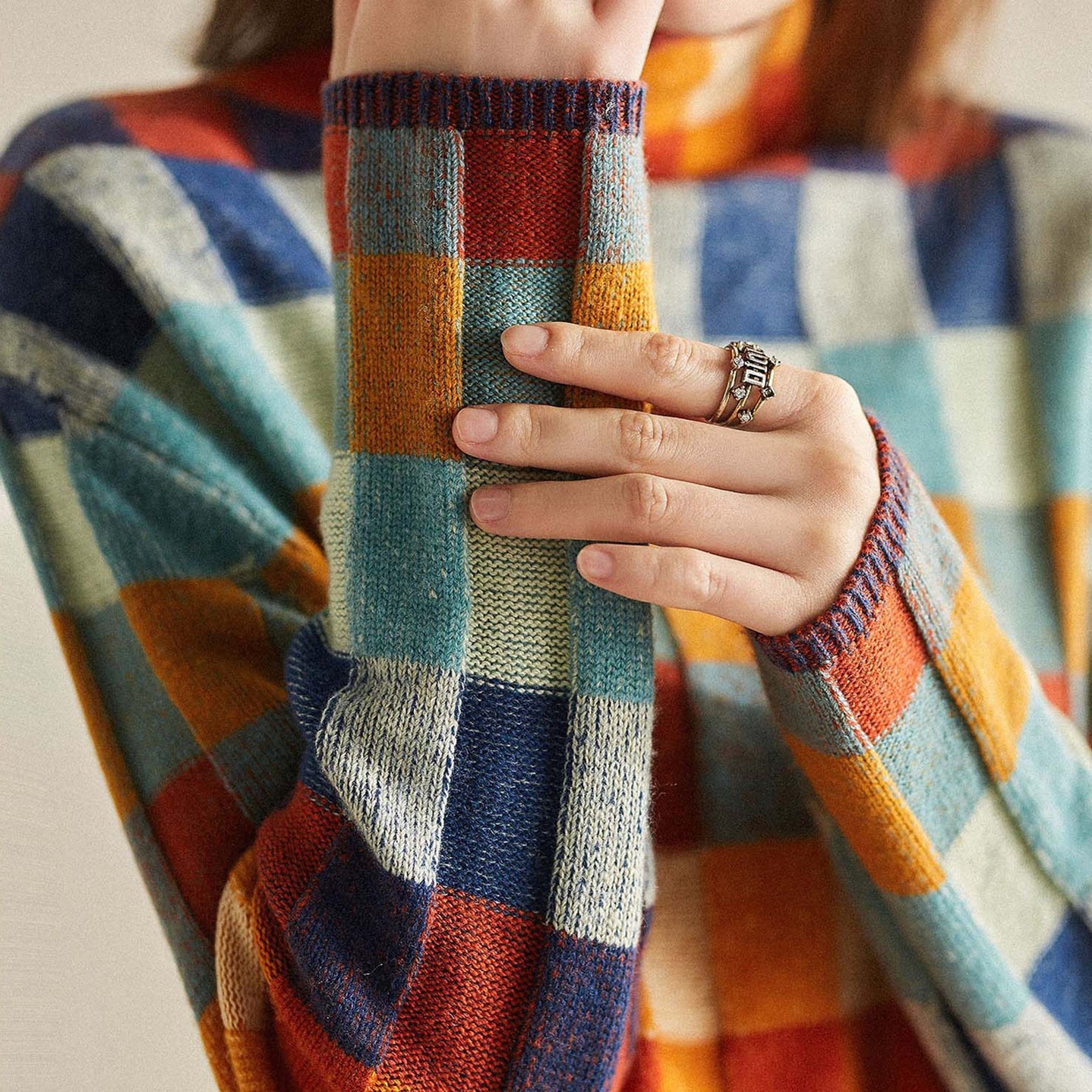 Emie Daly Checkered Cozy Sweater
