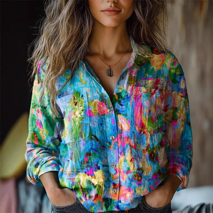 Emie Daly Colorful Blouse with Abstract Print