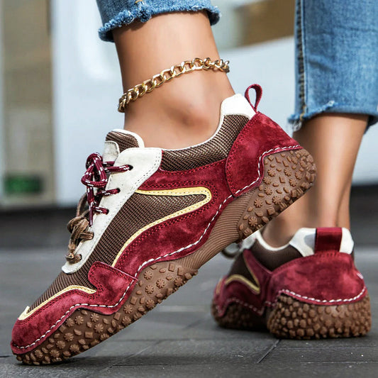 Emie Daly Leather Sneakers with Textured Sole