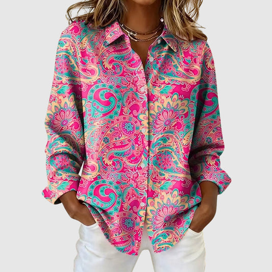Emie Daly Paisley Print Button-Up Blouse