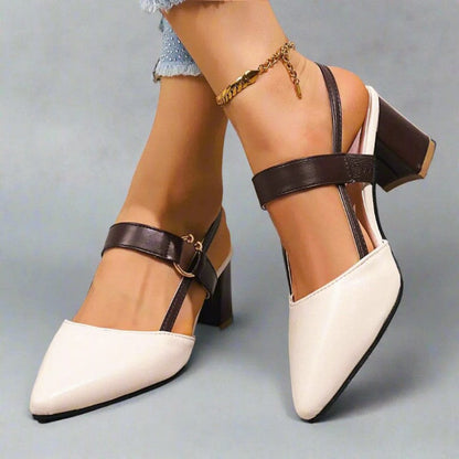 Emie Daly Pointed Toe Heels with Strap Detail