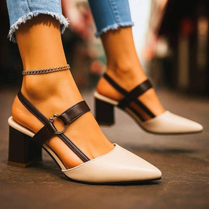 Emie Daly Pointed Toe Heels with Strap Detail