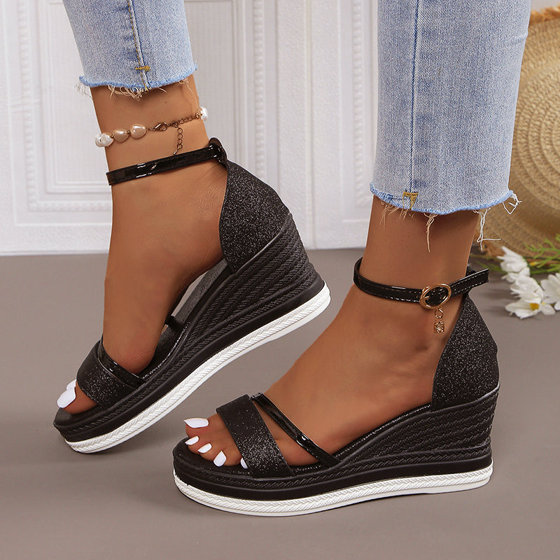 Emie Daly Shimmer Wedge Sandals