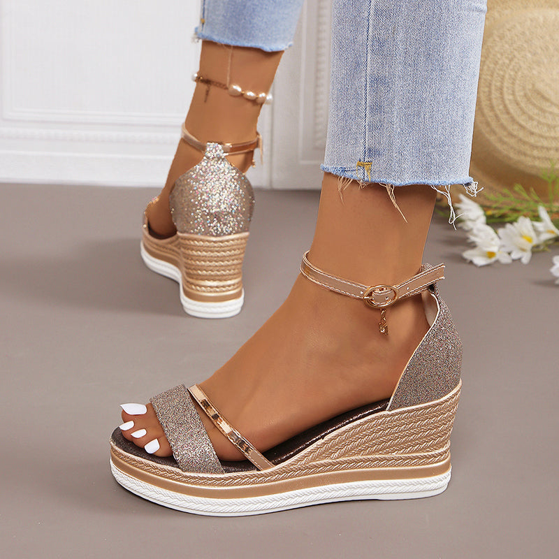 Emie Daly Shimmer Wedge Sandals