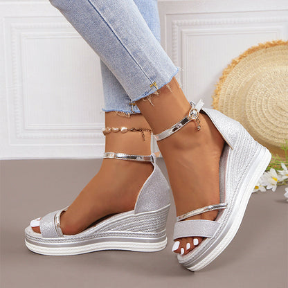 Emie Daly Shimmer Wedge Sandals