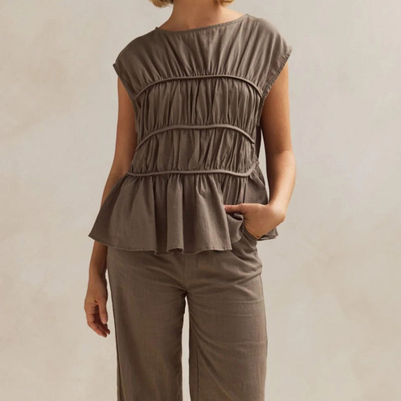Emie Daly Sleeveless Peplum Blouse