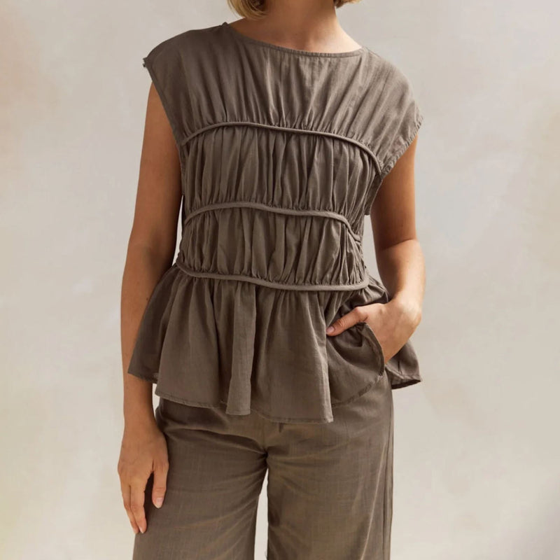 Emie Daly Sleeveless Peplum Blouse