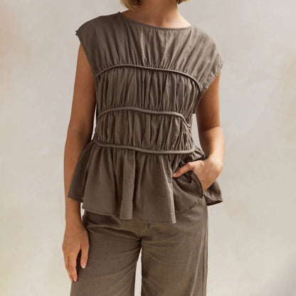 Emie Daly Sleeveless Peplum Blouse