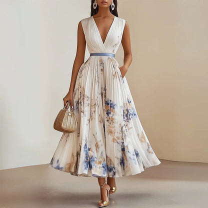 Emie Daly Sleeveless Pleated Midi Dress