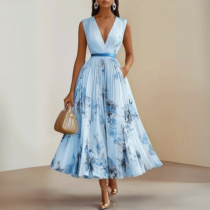 Emie Daly Sleeveless Pleated Midi Dress