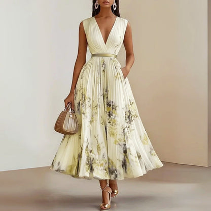 Emie Daly Sleeveless Pleated Midi Dress